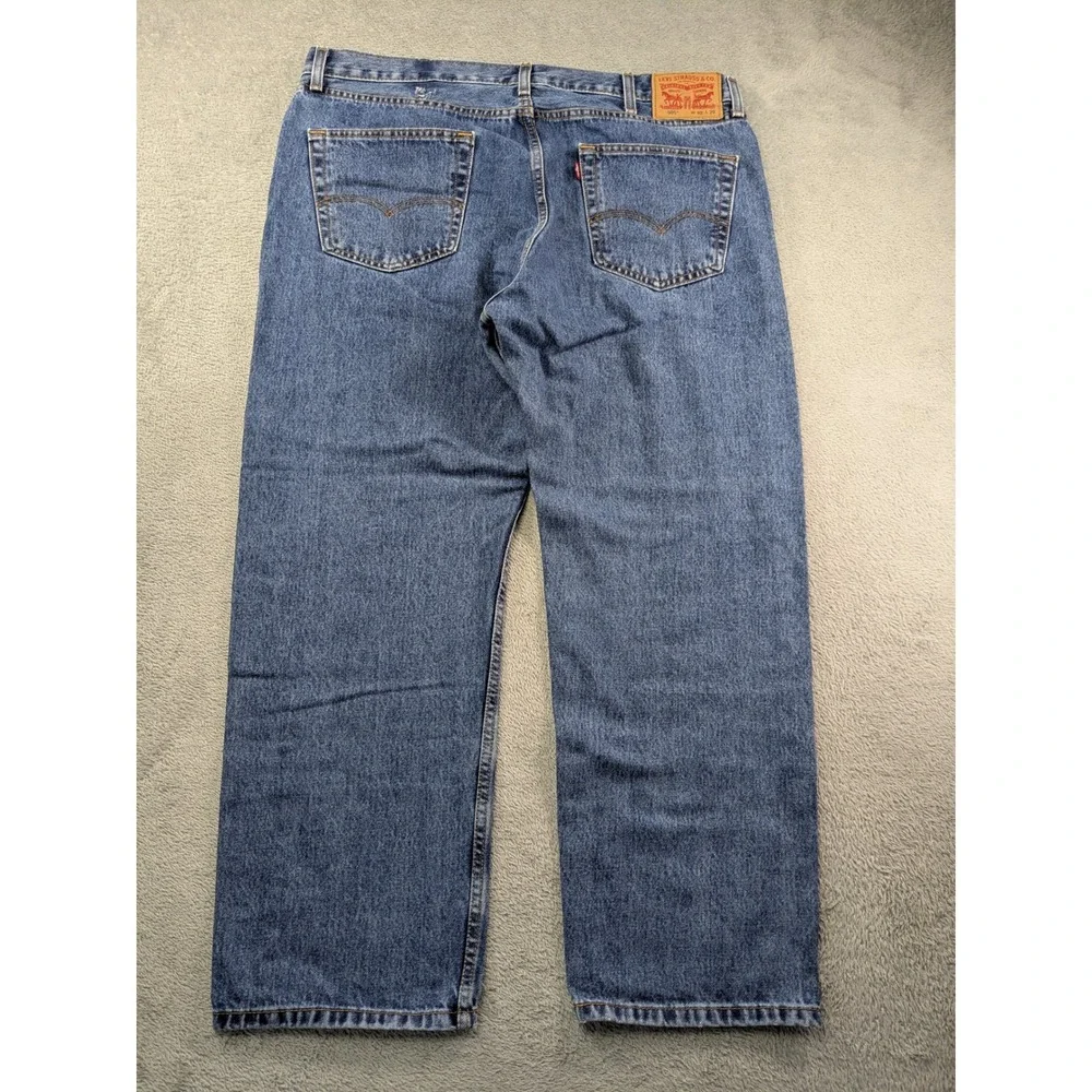 Levis 505 Regular Fit Straight Leg Blue Denim Jeans Mens 40x29 Medium Wash
